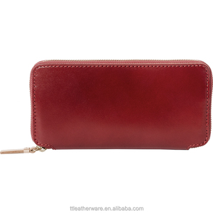 Woman Slim Wallet Red Tanned Leather Clutch Bag - Product Image 4