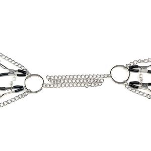 <span class=keywords><strong>Pinza</strong></span> de Metal Ajustable de Tres Cabezas para Pezones con Cadena, Bondage Corporal, Clip para Pezones, Labios y Clítoris - Product Image 3