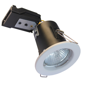 Le feu en acier évalué GU10 Downlights fixe/inclinaison avec des ampoules de LED tache de <span class=keywords><strong>plafond</strong></span> couleur blanche de nickel de satin de chrome - Product Image 5