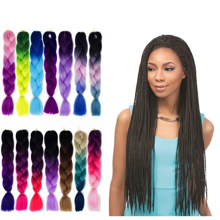 Answer 24インチ100グラムSynthetic Crochet Jumbo Braiding Hair Extensions 3 Tone Colors Box Braids Hair