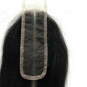 Royce Kim K chiusura brasiliana diritta per capelli umani 2x6 pollici <span class=keywords><strong>parte</strong></span> centrale chiusura in pizzo svizzero marrone