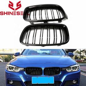 1 par brillo negro doble listón de línea de parrilla delantera riñón parrilla para BMW <span class=keywords><strong>Serie</strong></span> 3 F30 F35 2012-2017 - Product Image 6