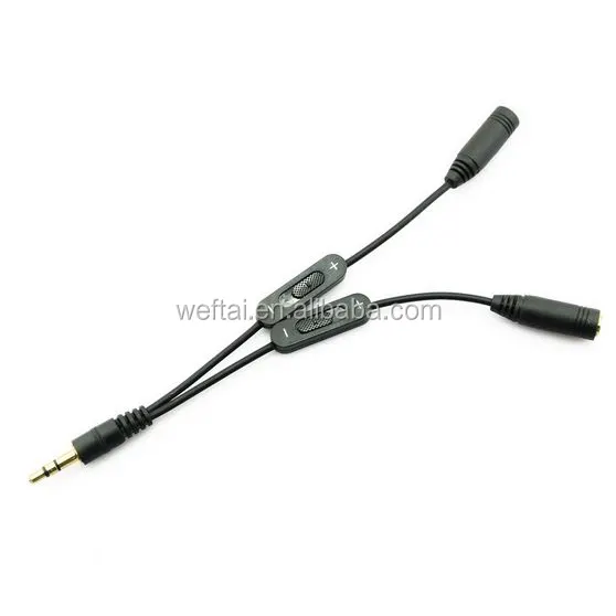 3.5 volume control speaker cable with volume control
