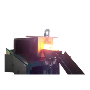 Alta calidad barato de inducción horno de calefacción para forjar palanquilla de acero lingote de tuerca con prensa hidráulica