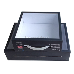 Chất lượng cao 4 chai rượu vang Quà Tặng Bao bì hộp với cửa sổ rõ ràng Matte cán kết thúc cho mua sắm/rượu vang hiển thị hộp - Product Image 3