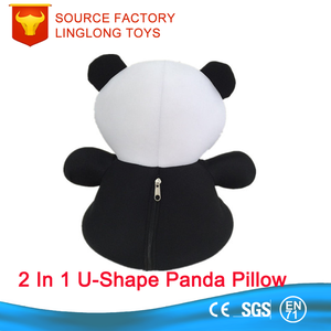 Bantal mainan partikel kartun Guling Lycra beruang bentuk U 2 in 1 bantal berubah partikel - Product Image 2