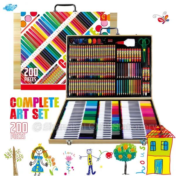 Heiße Papp verpackung großes süßes Briefpapier-Set für Kinder Inspiration Art Case