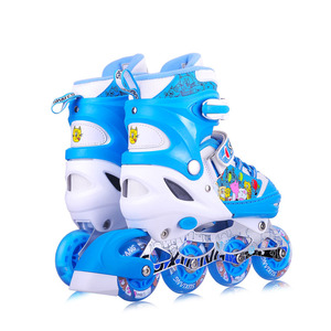 बच्चों गुलाबी रंग में 4 पहियों लाइन समायोज्य धक्का 4 यार्ड इनलाइन स्केट्स रोलर स्केट्स के लिए मजेदार - Product Image 4