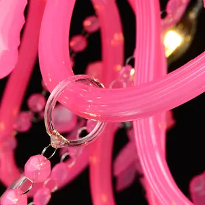 현대 핑크 크리스탈 샹들리에 소녀 어린이 침실 크리스탈 램프 유럽 로맨틱 뷰티 숍 램프 장식 크리스탈 조명