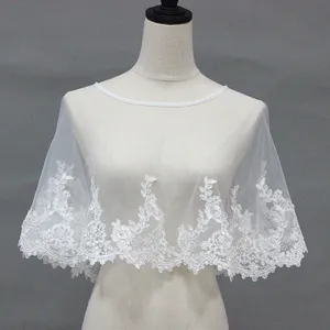 D1308Bridal robe de mariée accessoires châle net dentelle fleur diamant châle
