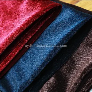 Warp Knitting Navy/Wine/abu-abu/hitam terang beludru Korea berwarna Solid beludru Cina untuk gaun