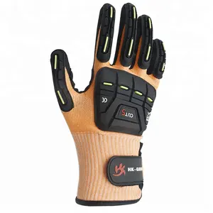 Gants en cuir anti-coupures, de couleur verte, résistante aux impacts et aux impacts, en388 100