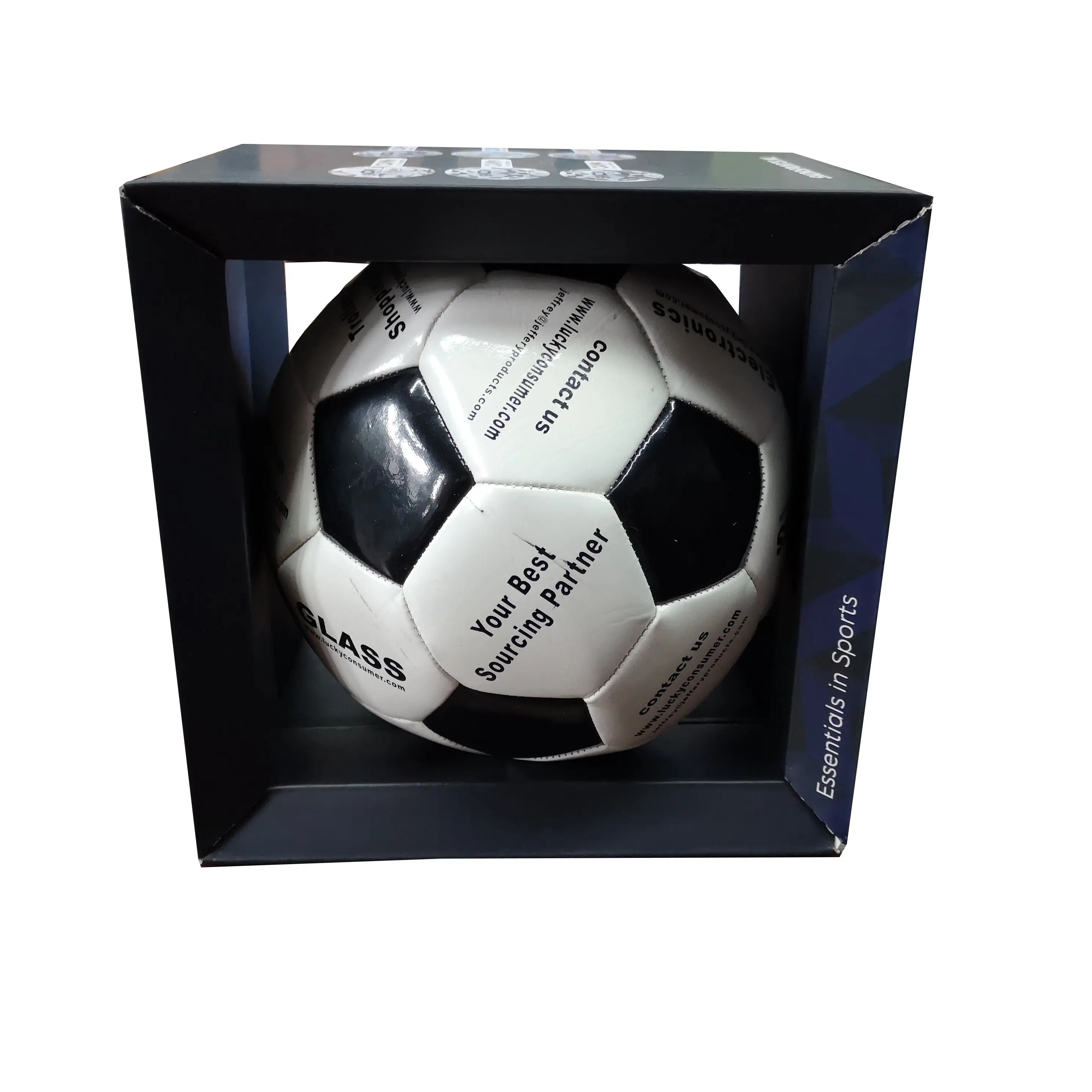 Бумажная коробка из гофрированного картона с окном из ПВХ для футбольных мячей для креветок