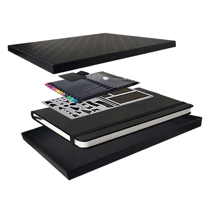 Набор для рисования журнал с трафаретом, 12 цветных маркеров, самоклеящийся держатель для ручек и журнал