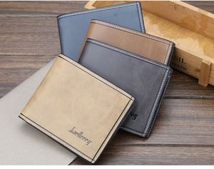 กระเป๋าสตางค์สั้นสีน้ำตาลแนวเรโทรสำหรับผู้ชาย,กระเป๋าใส่บัตรกระเป๋าสตางค์สำหรับนักเรียนโรงเรียนกระเป๋าใส่เงินหนัง PU สำหรับผู้ชาย - Product Image 3