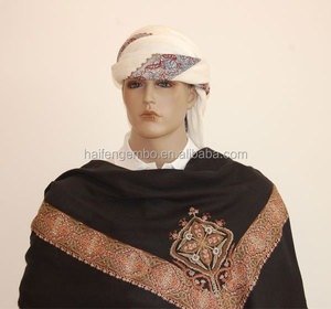 Muslim Hijab Headscarf <strong>Wool</strong> Embroidered square <strong>Shawl</strong> Embroidery Scarf Turma Kashmir <strong>Wool</strong>