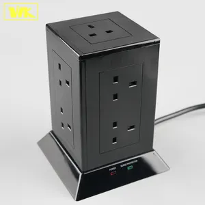 WK 9 Outlet UK Type Tower Socket mit Surge Protection in 1.5M Cable