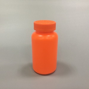 250ml Rotonda Arancione Di Plastica HDPE Bottiglie di Pillola Integratore - Product Image 1