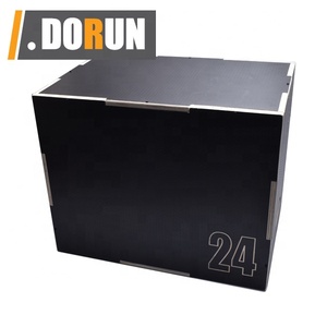 Boîte d'entraînement en bois 3 en 1, MMA ou boîte de saut d'agilité pliométrique, boîte de SQUAT pliométrique avec finition en Nylon noir - Product Image 2