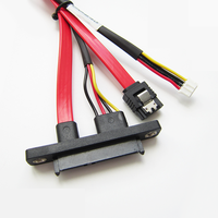 Câble Sata 7 broches à 180 degrés/connecteur 4 broches Câble plat femelle Sata 7 + 15 broches 22 broches