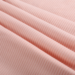 A buon mercato spazzolato poliestere bi-stretch 1x1 costola tessuto a maglia materiale negozio - Product Image 5