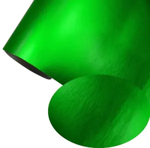 אפל ירוק באיכות גבוהה נשלף דבק מט כרום מוברש ויניל גלישה לרכב