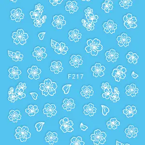 F217-219 ilmek çiçek elmas tırnak süsü sanat çıkartmaları 3D manikür aplike tırnak çıkartmalar tırnak dekorasyon için