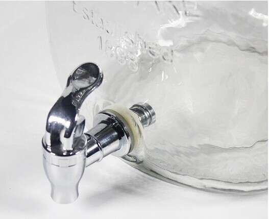 2 Gallon Mason Glass Jar Beverage Dispenser With Stand