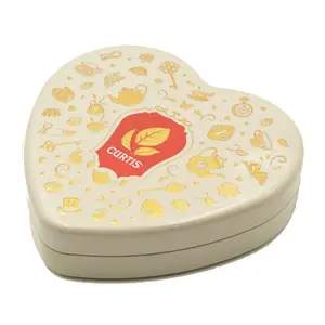 Classic heart tins metal packaging custom box candy chocolate boxes wedding gift box free sample