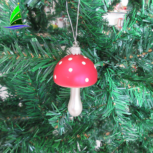 Ready-made High Quality Festival Mushroom Shape <strong>Glass</strong> Handmade Christmas <strong>Tree</strong> Hanging Ornaments - Product Image 2