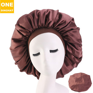 Logo personnalisé grande <span class=keywords><strong>taille</strong></span> 42 cm <span class=keywords><strong>bonnet</strong></span> <span class=keywords><strong>de</strong></span> sommeil en satin <span class=keywords><strong>bonnet</strong></span> en soie à bande élastique <span class=keywords><strong>de</strong></span> qualité supérieure pour les femmes - Product Image 3