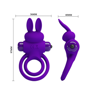 Rabbit Vibrators Verzögerung Cockring dauerhaft Ejakulation Lock Feiner Dreifach vibrator Sexspielzeug Produkt für Männer Penis Extender Ball Loop - Product Image 5