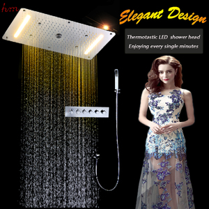 Multifunction <strong>Thermostatic</strong> <strong>Shower</strong> Faucets Set Electric LED Concealed Large Rain Waterfall Mist Column <strong>Shower</strong> Panel Faucets <strong>Tap</strong> - Product Image 2