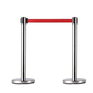 Wholesale Metal/Steel <strong>Bank</strong> <strong>Queue</strong> Line Control Barrier Stanchion Post <strong>Retractable</strong> <strong>Belt</strong> Included - Product Image 1