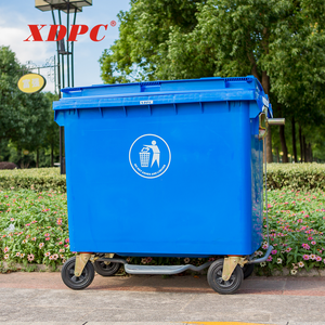 Nhựa Ngoài Trời Quảng Trường Tái Chế Đạp Bụi Thùng Với Bánh Xe Và Khóa Nắp - Product Image 3
