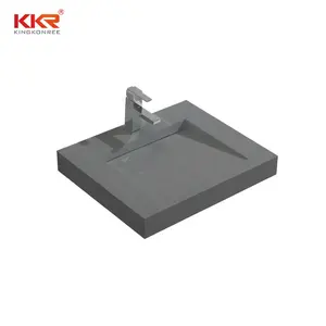 Kkr Badkamer Acryl Hars Trog Effen Oppervlak Sink Beton Composiet Acryl Hars Wastafels