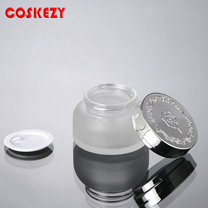 Rỗng Frosted Rõ Ràng <span class=keywords><strong>50Ml</strong></span> Lọ Kem Thủy Tinh Với Nắp Bạc, Trong Suốt Frosted Glass Mỹ Phẩm Bao Bì <span class=keywords><strong>Jar</strong></span> 30 Gam - Product Image 3