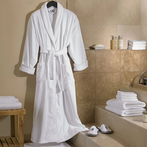 Wit Badtouw Dames Badtouw Badjas Badjas Witte Hotel Dames Slaapkleding Katoenen Lange Badstof Gewaden - Product Image 4