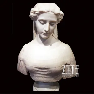 Buste en marbre français classique sculpté en <span class=keywords><strong>d</strong></span>étail, statue de Jeanne <span class=keywords><strong>d</strong></span>'<span class=keywords><strong>Arc</strong></span> - Product Image 1