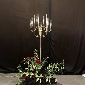 Wholesale Floor Crystal 8 Arms <strong>Candlesticks</strong> Wrought Iron Wholesale Wedding <strong>Tall</strong> Floor Candelabras for Table Centerpiece - Product Image 4