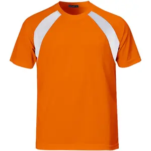 Спортивная двухцветная Светоотражающая футболка/оптовая продажа флуоресцентных зеленых футболок