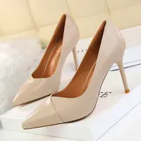 Lady Professional Office Lady Leather Sexy Dress Pumps Pencil Women High Heel Shoes