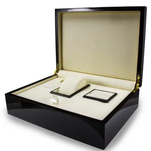 맞춤형 블랙 브라운 싱글 시계 박스 1 초대형 시계 에스프레소 우드 시계 박스