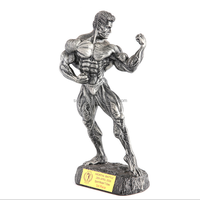 Jeu de casting et match fabriqués sur mesure Prix de musculation en résine Musculation Muscle Man Statue Trophée