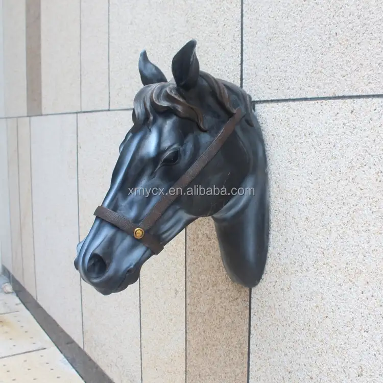 Decoración de la pared de cabeza resina caballo escultura