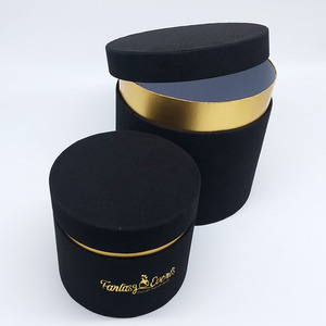 Boîte à chapeaux en velours, <span class=keywords><strong>ronde</strong></span> décorative, avec poignées, cylindre pour chapeaux, vente en gros - Product Image 5