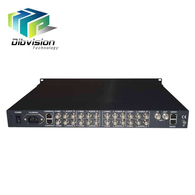 8 canales Encoder Mpeg2 SD IP ASI para DVB Cable por satélite terrestre cabecera aplicaciones