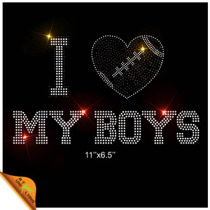 J'aime mon gars chauds en cristal Fix strass Motif - Product Image 1