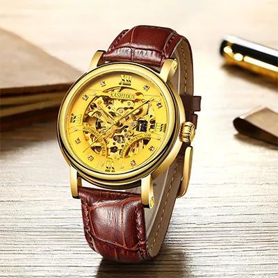 China Uhren hersteller benutzer definierte Skelett uhr Herren automatische Armbanduhr OEM