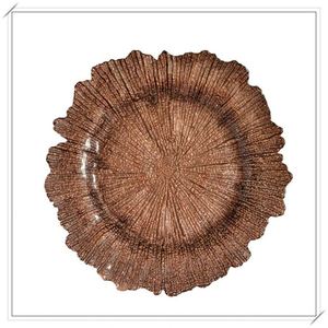 عالية الجودة أحدث أنيقة جولد ريف الزجاج الزفاف ألواح الشاحن بالجملة - Product Image 4